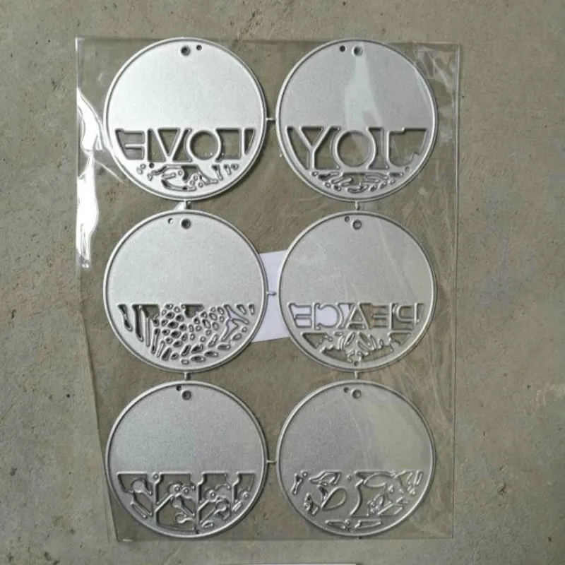 Бирки для рождественских подарков штампы резки металла радость любовь мир