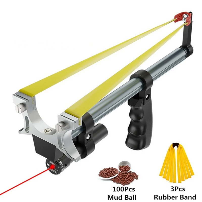 

Retractable Slingshot Stainless Steel Bow Head High Power Laser Aiming Straight Rod Catapult Outdoor Hunting Shooting Slingshots