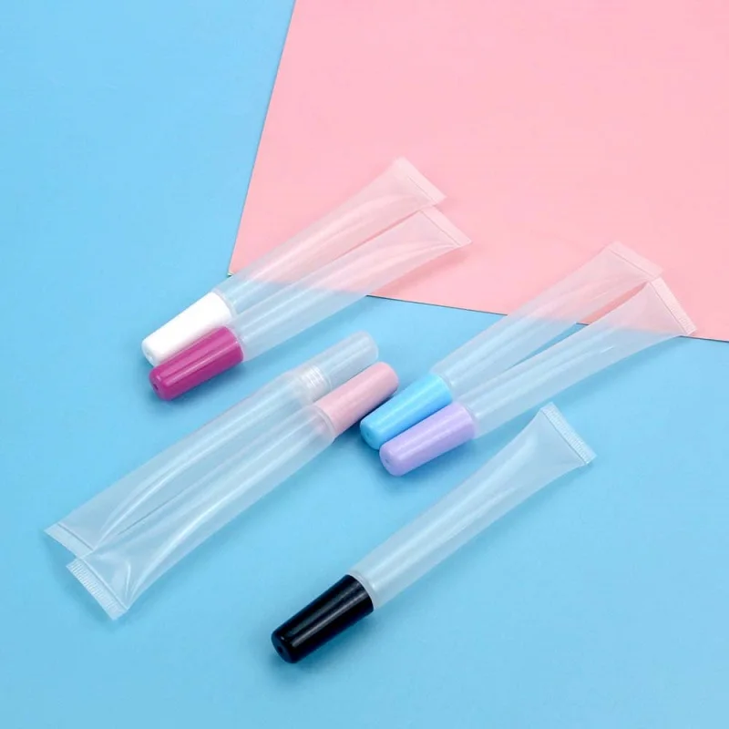 15ml Empty Squeeze Lip Gloss Long Plastic Clear Cosmetic Refillable Packaging Bottle Lipgloss Container Squeeze Tubes 50Pieces images - 6