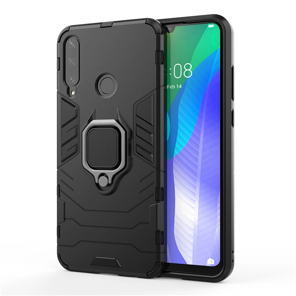 

Чехол для Huawei Y6p, 6,3 дюйма, роскошная задняя крышка с кольцом, подставка, бронированный противоударный чехол для Huawei Y6p Y 6p Huaweiy6p, чехлы для теле...