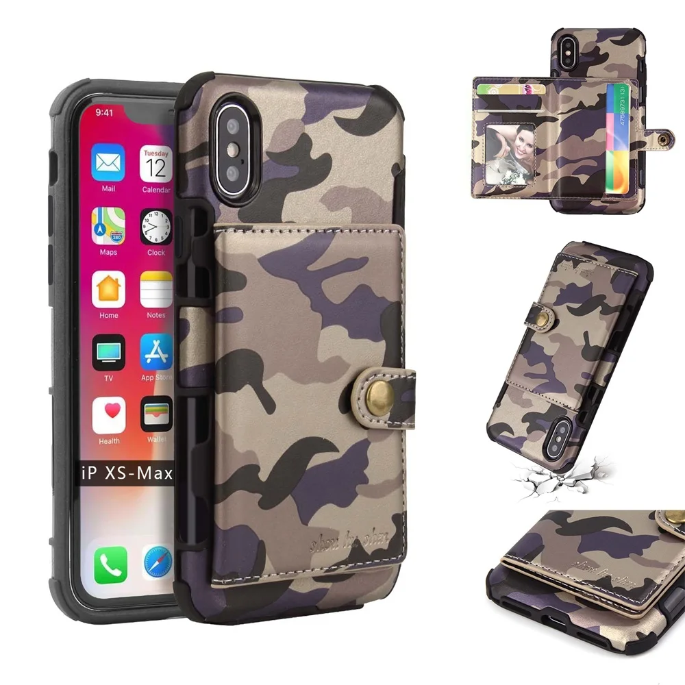 Tikitaka армейский зеленый откидной Чехол для телефона для iPhone XR X XS Max XS 7 8 6 6splus камуфляжные чехлы-бумажники для samsung A50 A70