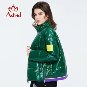 Astrid 2021 Весенняя женская куртка-парка, пальто теплая куртка женские тонкие хлопковые яркие Цвета Короткое пальто свободного кроя с воротником-стойкой и вшивным ZM-3073