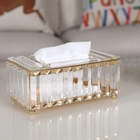 luxury europe style gold crystal tissue box holder paper holder dispenser storage napkin case organizer ornament