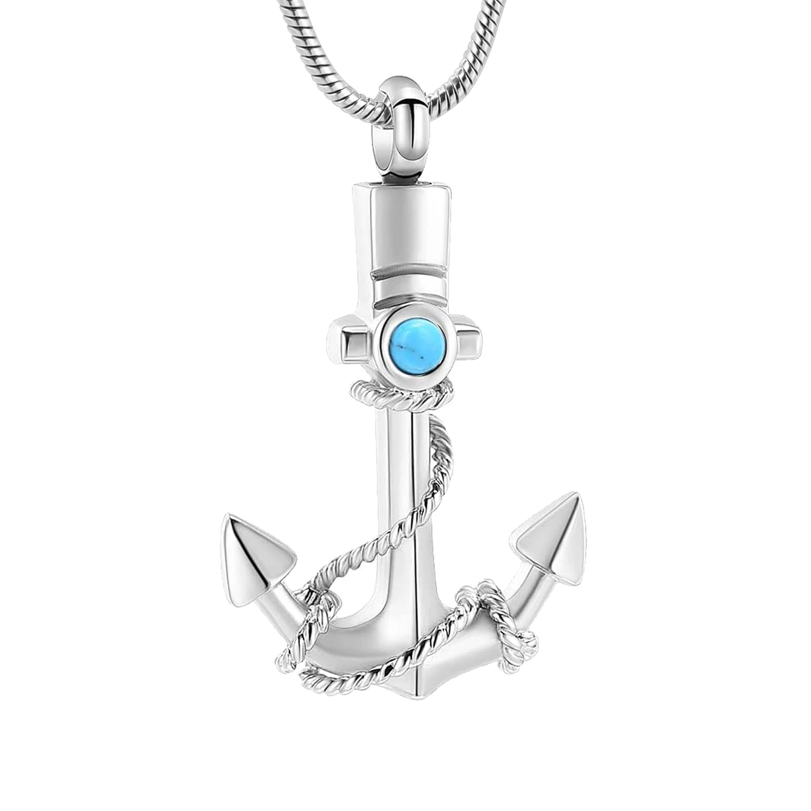 

Anchor Cremation Urn Necklace for Ashes Fashion Navy Sailor Stainless Steel Memorial Ash Holder Keepsake Pendant Jewelry for Men