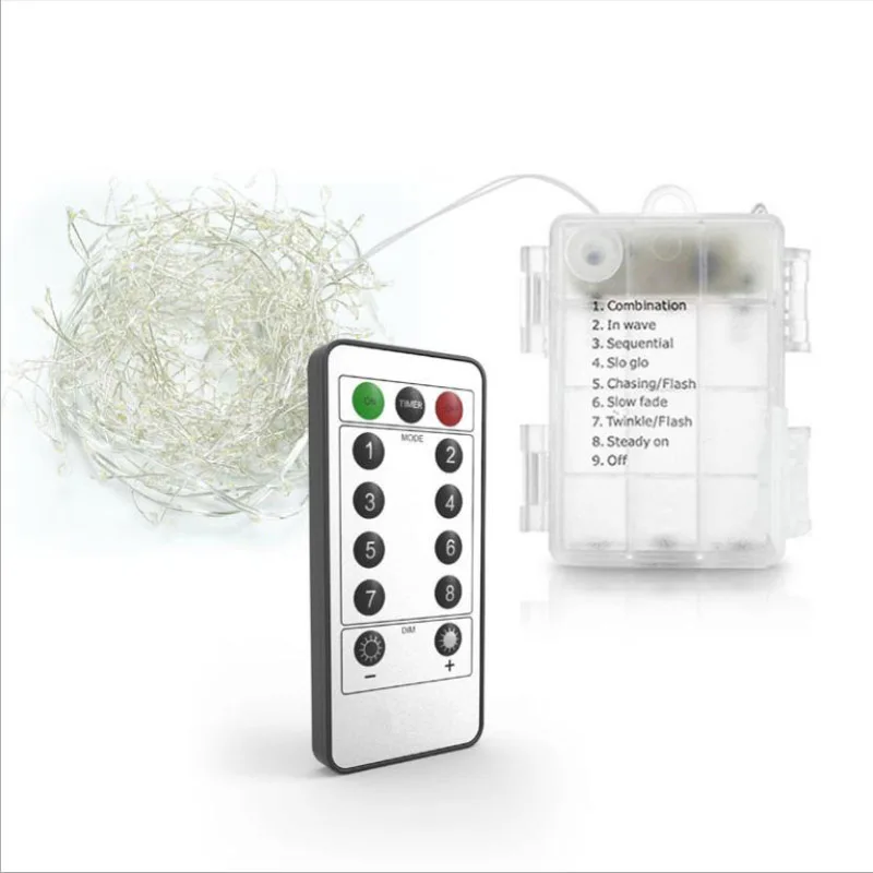 

Led String Light 3.5M100Led 8 Function Remote Control Function Battery Box Lantern Christmas Decoration Indoor Usb Lamp Decor