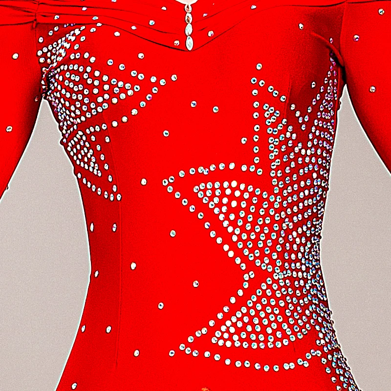 

Ballroom Dance Dress Waltz Dance Dress National Standard Dance Long Dress High-End Big Dress Competition Performance Suit 3285