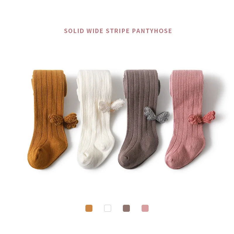 

2020 Children's Baby Girl Pantyhose Spring Autumn Baby Tights Stockings Double Stitch Wings Dance Leggings