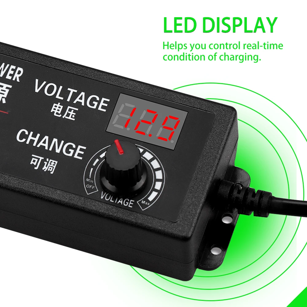 Регулируемый универсальный адаптер питания переменного тока в постоянный ток 3 12