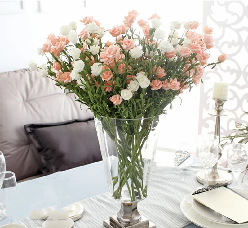 10 головок/букет маленькая искусственная Роза свадебное украшение сделай сам