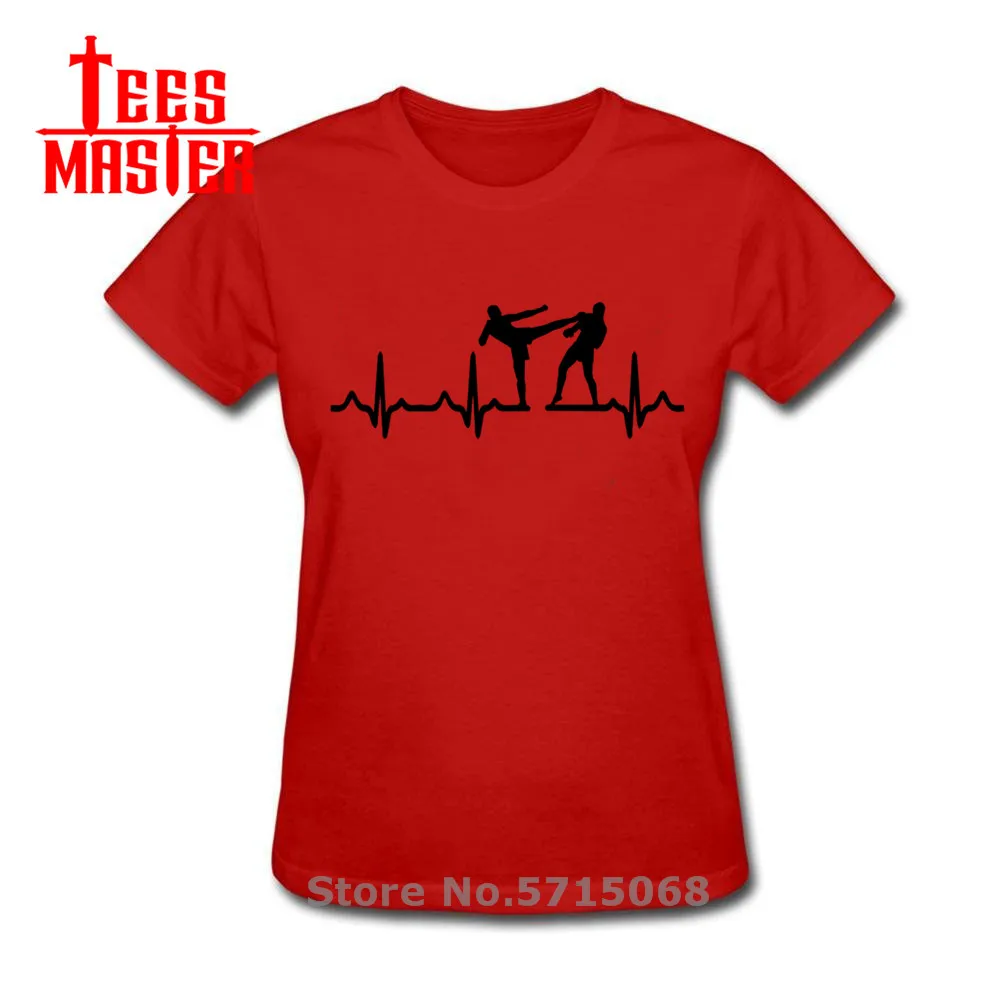 Футболка с рисунком сердцебиения футболки кикбоксинга карате Муай Тай принтом