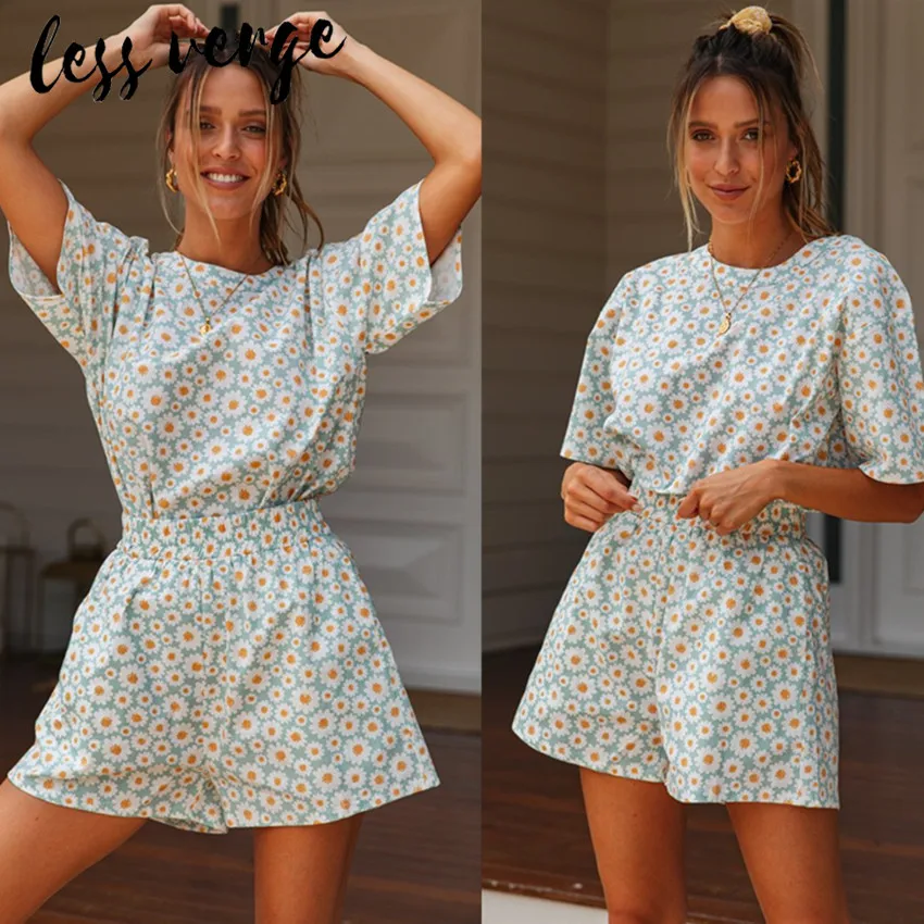 Женский хлопковый костюм lessverge теплый комплект из двух предметов с цветочным