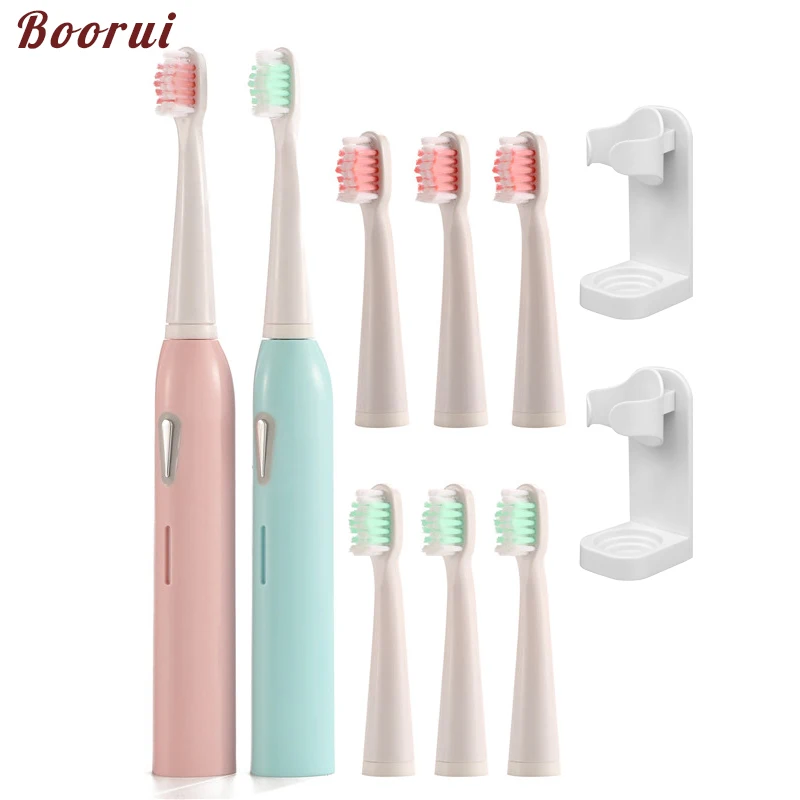 2 комплекта звуковая перезаряжаемая электрическая зубная щетка с 8 сменными