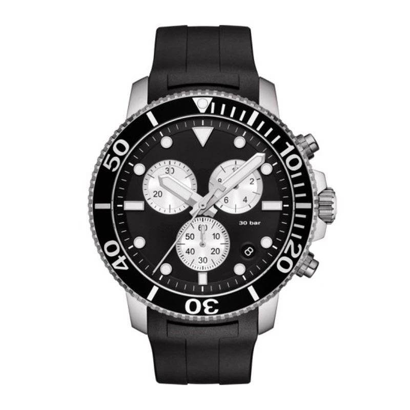 

Высококачественные мужские кварцевые часы с хронографом Seastar 1000, черное резиновое сапфировое стекло