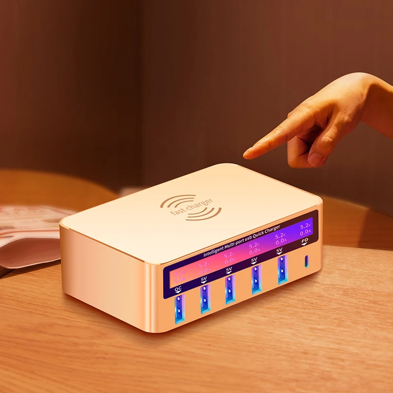IHaitun Беспроводное зарядное устройство 100 Вт Мульти USB C PD Быстрая зарядка док