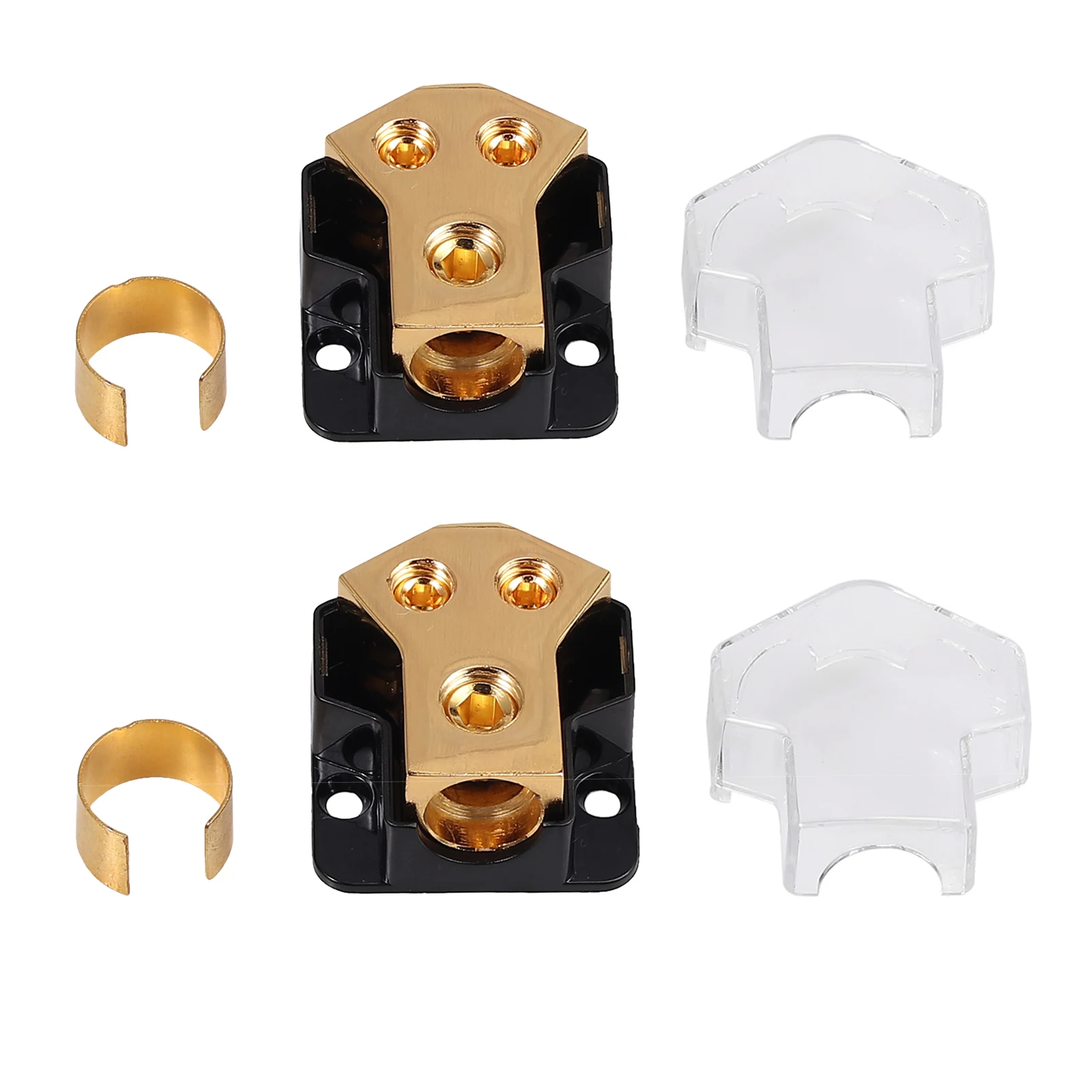 2 PCS AUTOUTLET 0/2/4 первичных приборах измерения в 4/8/стекла толщиной 10 мм, 2 способ Amp Медь Мощность распределительный блок для автомобильного аудио сплиттер - Цвет: 2 PCS