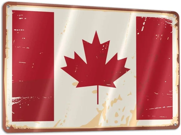 

Bargburm Flag of Canada Funny Sign Tin Art Wall Decor, Vintage Aluminum Retro Metal Sign, Iron Painting Vintage Decorative Signs