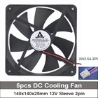 Gdstime 5 шт. DC 12 В 2pin 140x140x25 мм 140 мм Компьютерный Вентилятор охлаждения 140x25 вентилятор охлаждения