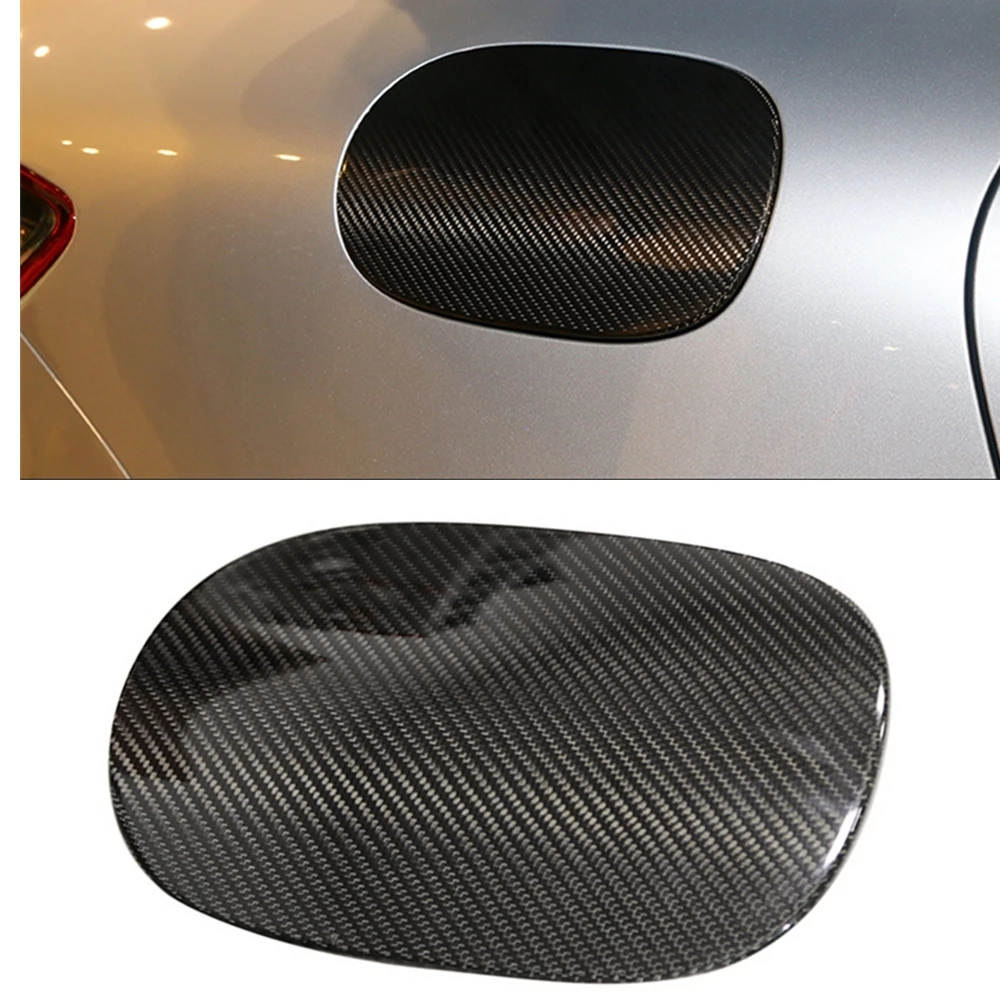 

For Porsche Panamera 2017-2020 Real Carbon Fiber Gas Fuel Oil Tank Port Cap Cover Trim Car Exterior Sticker Decoration Strip