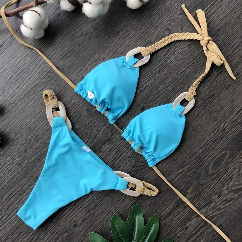 

Swimsuit New Solid Color Strap Bikini Sexy Swimsuit Sexy Bikini Bathing Suit Women Bikini Push Up Fashion Swimsuit Bakini