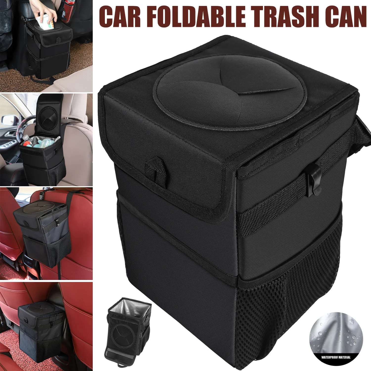 

Автомобильный контейнер для мусора, водонепроницаемые складные мешки для хранения мусора, заднее сиденье автомобиля, HB8