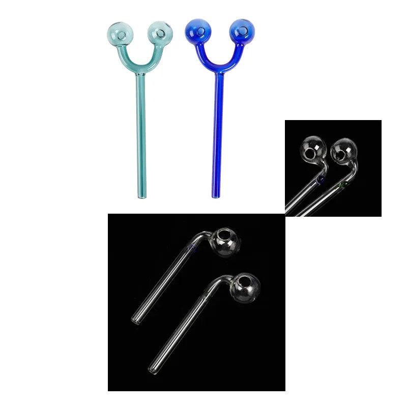 

16/14 см длинная двухголовая U-образная стеклянная солома прозрачная портативная стеклянная солома