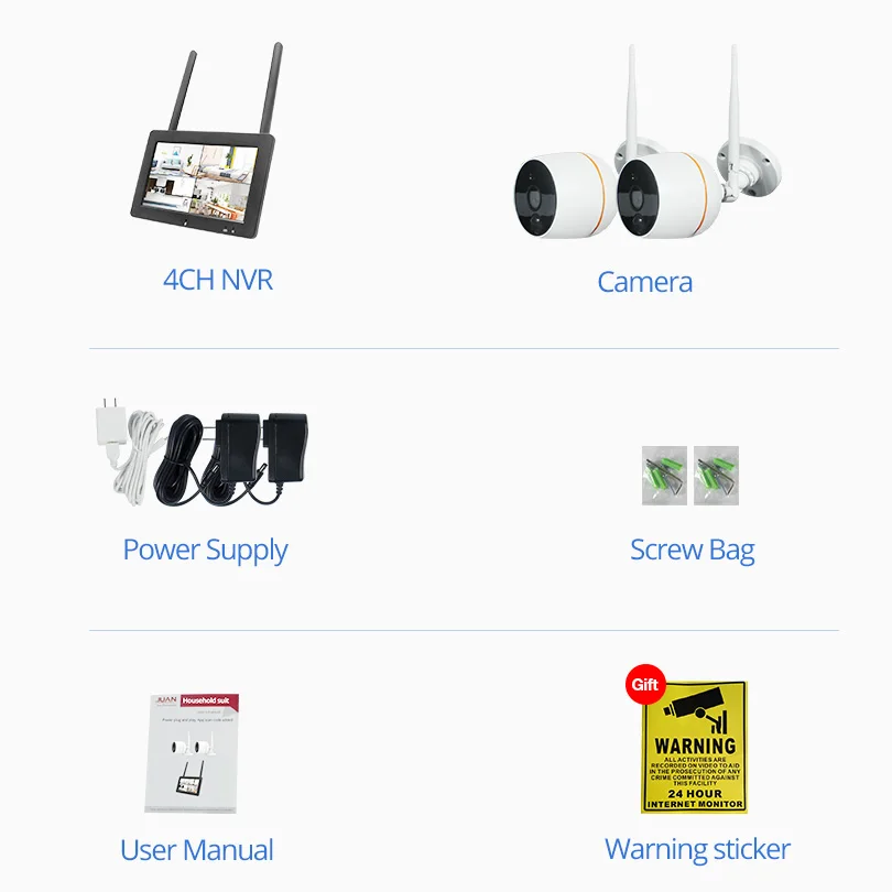 Охранных Беспроводной Камера Системы 1080P открытый IP CCTV Kit 7 дюймов Сенсорный экран Wifi PoE NVR 4CH аудио Камеры скрытого Видеонаблюдения Набор