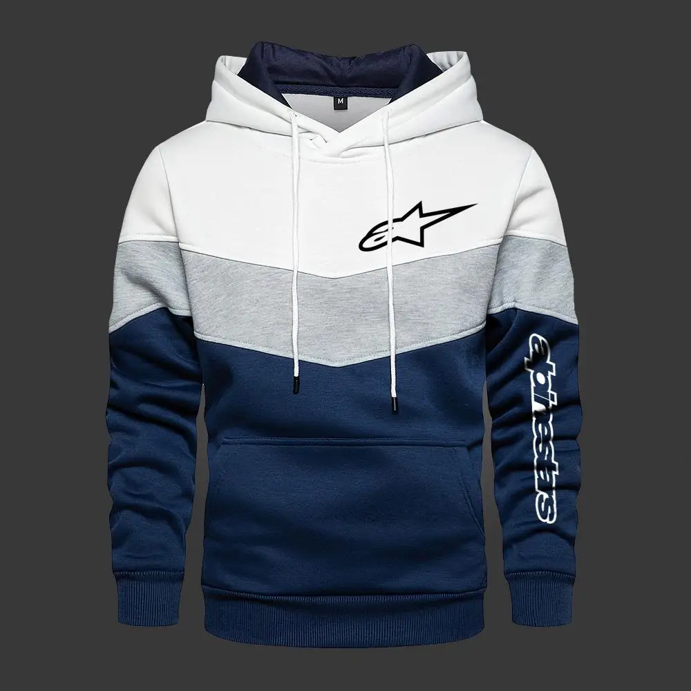 

Alpinestars sweat capuche manches longues pour homme, vtement de sport dcontract, la mode, Patchwork, collection auto