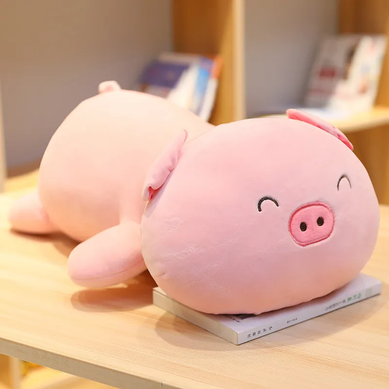 pig Желтая утка Пикачу Спящая длинная подушка милая кукла девочка Плюшевая Игрушка Ленивый человек кровать на большой хаски кукла-Хомяк милый комфорт - Цвет: pig