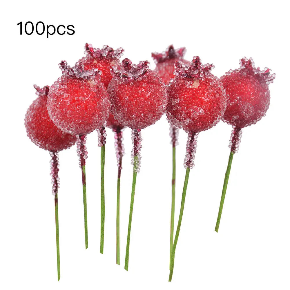 

Christmas Wreath Berries Artificial Berry Fruits Matching Flower Wall Red 7.8×1.3cm Durable Home Decoration Accessories