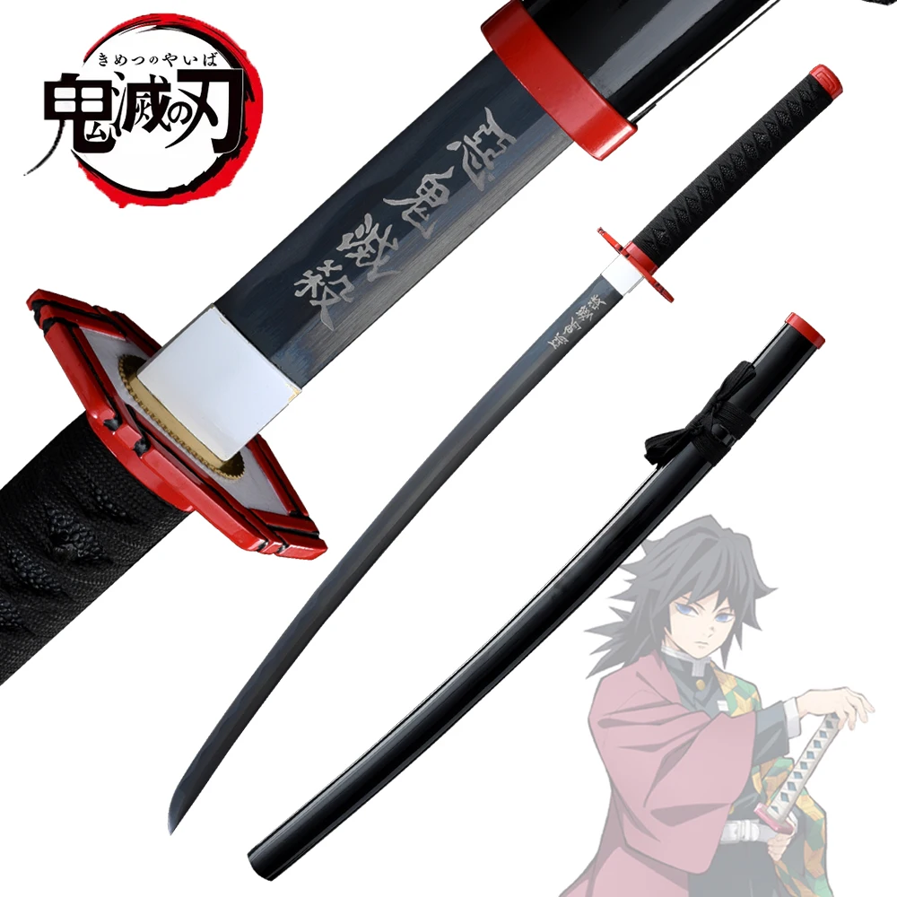 Anime Demon Slayer: Kimetsu No Yaiba Tomioka Giyuu Real Steel Sword Weapons Cosplay Props-Free Shipping