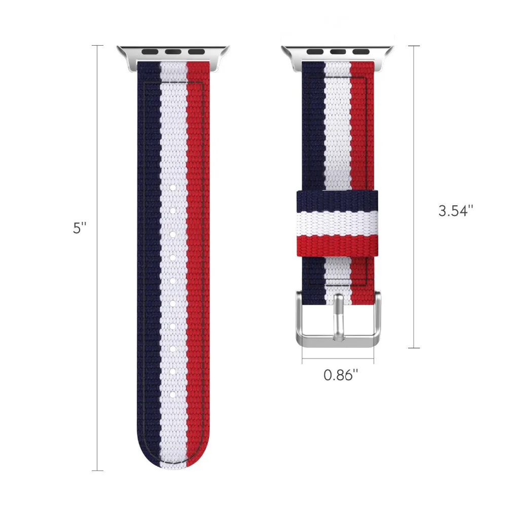 Ремешок Nato для Apple Watch band плетеный нейлоновый браслет apple watch 4 3 5 44 мм/40 мм iwatch 42 мм/38