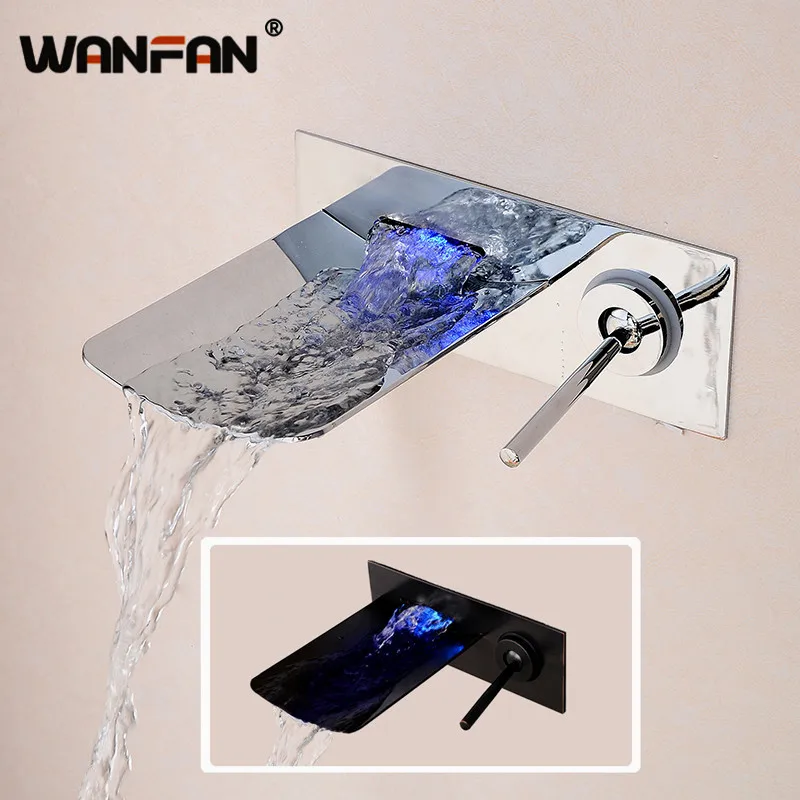 Смесители для раковины современный настенный смеситель светодиодные краны