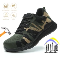 men anti smashing shoes work safety boots indestructible sneakers with steel toe cap sneakers breathable lightweight work boots