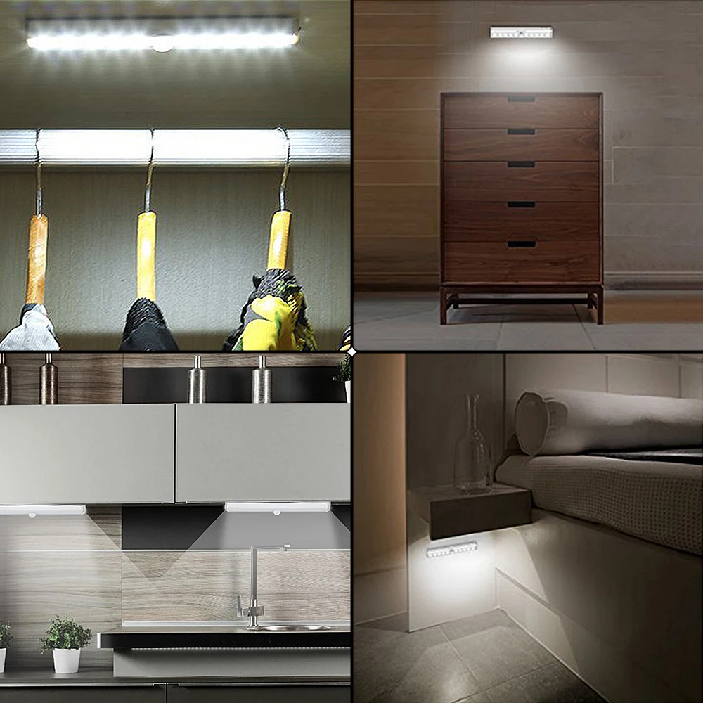 

2 Pieces LED Wardrobe Light Human Body Induction Wardrobe Lamp Kitchen Bedroom Emergency Light Home Decoration Lamp