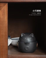 cat travel portable ceramic tea set with tea pot tea cups travel bag for office teaware gift for friend service a the japonais