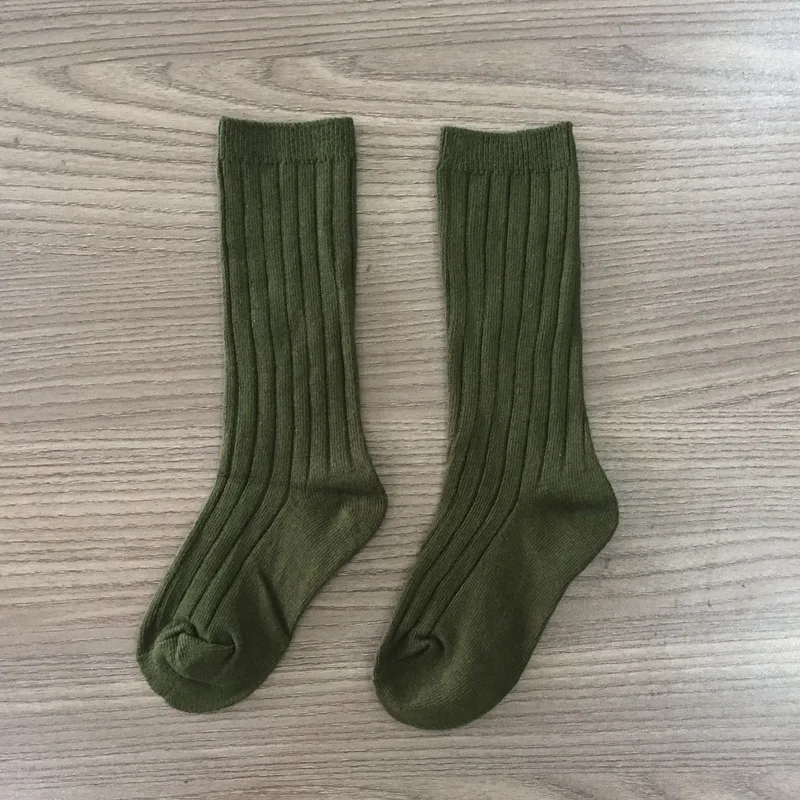Calcetines holgados de algod&oacute;n para ni&ntilde;os y ni&ntilde;as, medias lisas de tubo, estilo Harajuku, Vintage, Retro, Casual, Color bonito-5
