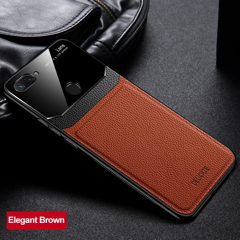 brown Для Xiaomi mi 8 9 Pro Чехол для mi 8 Lite чехол для mi 9se Max 2 3 CC9 Pro акриловое стекло анти-падение из искусственной кожи чехол - Цвет: brown