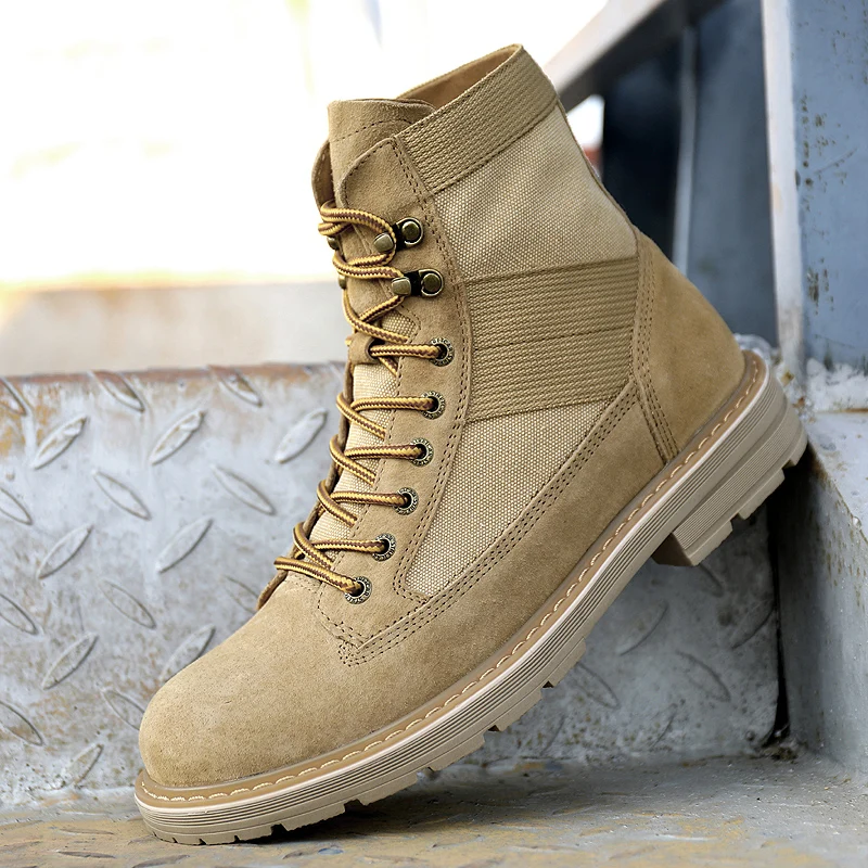 

Winter With Fur Men Boots Khaki Military Boots For Mens Genuine Leather Tactical Boots Man Brand Anti Slip Army Combat Boot Men