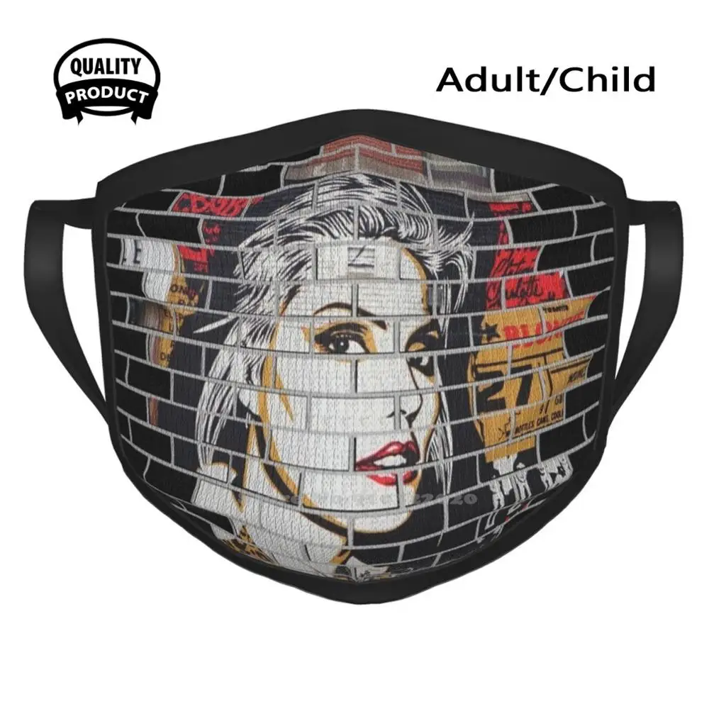 

Blondes Dust-Proof Outdoor Mouth Mask Ladies Marilyn Monroe Red Lips Fun Movies Wall Brick Mural Graffiti Girls Love