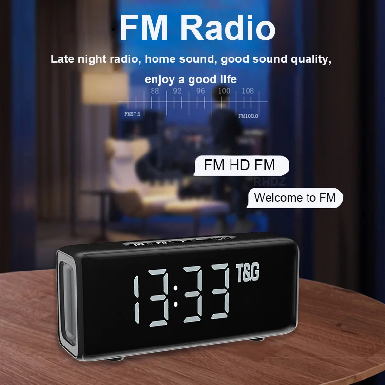 Светодиодный портативный Bluetooth колонки Беспроводная колонка fm радио сабвуфер