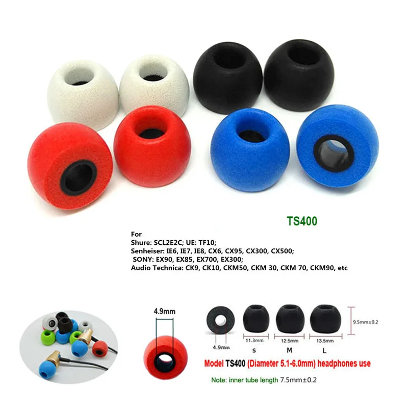 20 шт. ANJIRUI TS 400 4 9 мм пены памяти советы амбушюры для in Ear наушники гарнитура