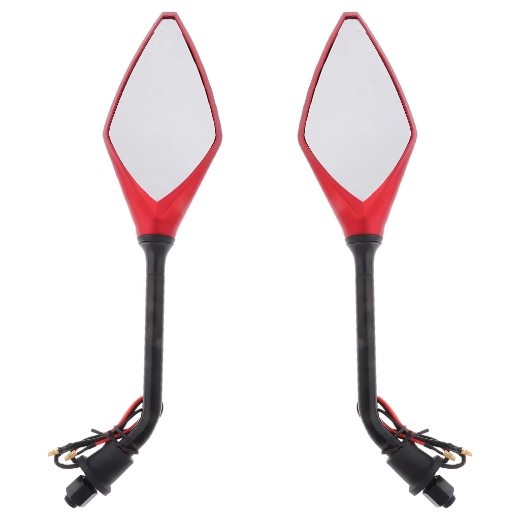 Боковые зеркала заднего вида для мотоцикла светодиодный указатель поворота 10 мм