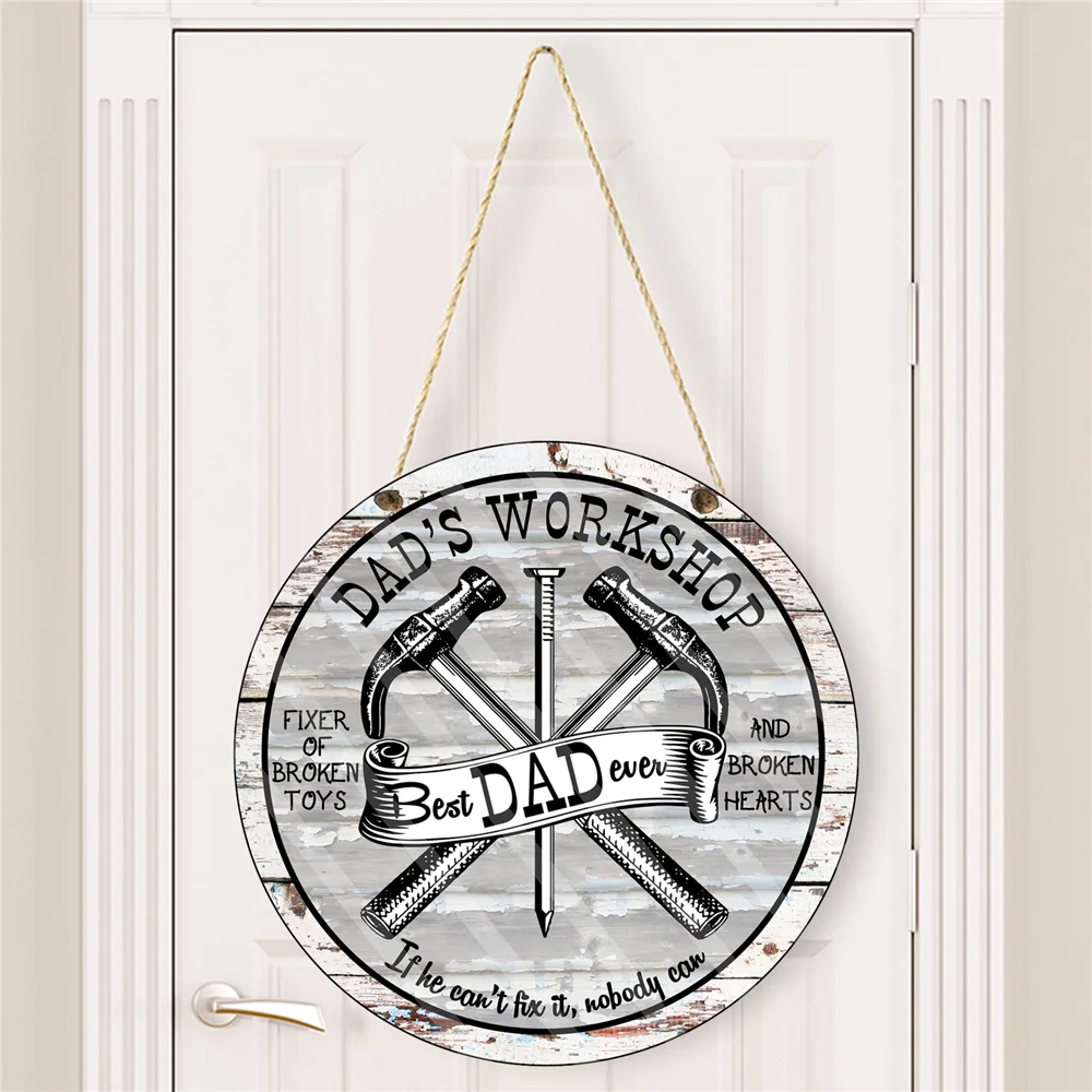 

Dad's Workshop Room Signs Gift Wooden Signs Tool Plaques for Home Door Wall Decor Man Cave Wall Hanging Decoration Plates