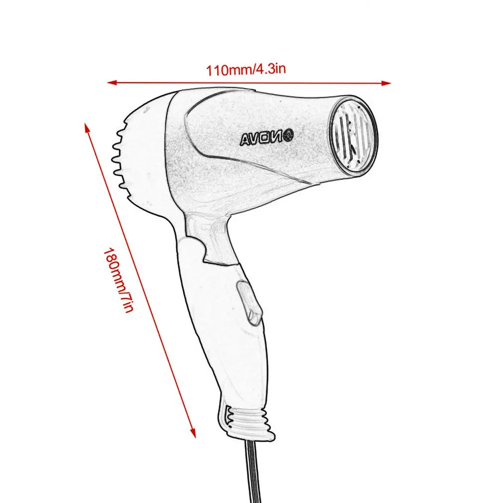 

GW-555 1500W Mini Portable Hair Dryer Folding Foldable Low Power School Students Air Blower Compact Traveller Blower