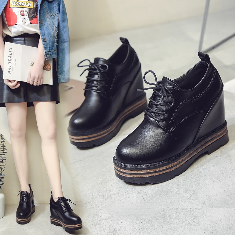 Feiyitu/кроссовки на платформе со скрытым каблуком Женская обувь Цвет белый Tenis Feminino