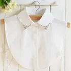 1 предмет; Новинка; Женская рубашка-обманка с украшением в виде прямого валикового шва; Однотонные съемный фальшивый воротник с v-образным вырезом Блузки с отворотами на возраст Топ галстуком-бабочкой; Аксессуары