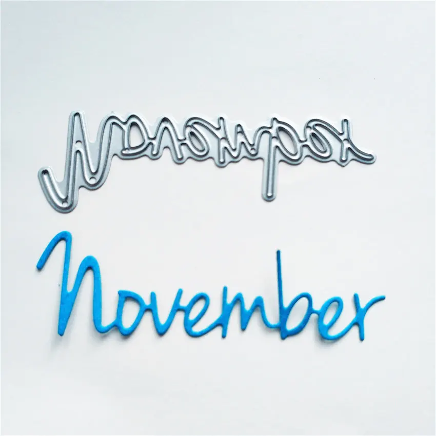 Text November Cutting Die Scrapbooking and Stamping DIY Album Metal Dies Embossing Gift Card Knife Mould | Дом и сад