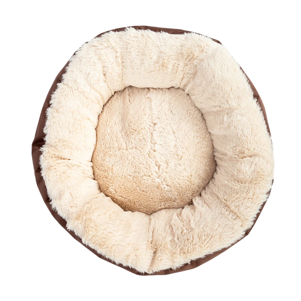 

US WarehousePet Dog Cat Bed Warm Soft Nest Round Brown