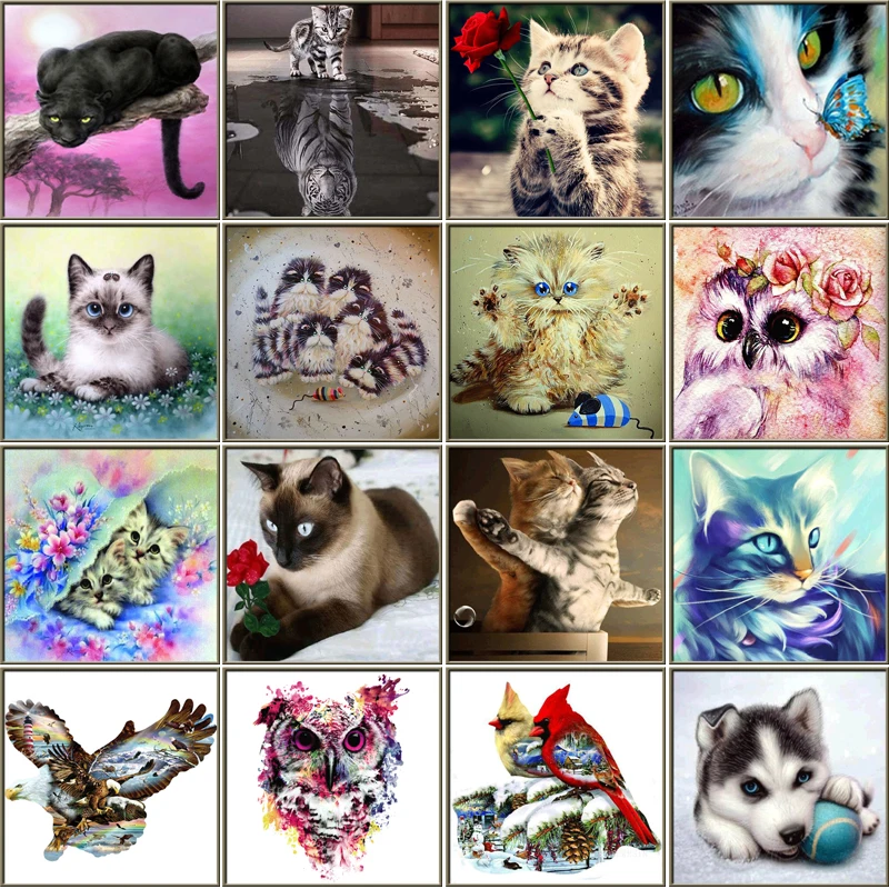 Алмазная живопись набор для картин из алмазов кошки и котята вышивка животные