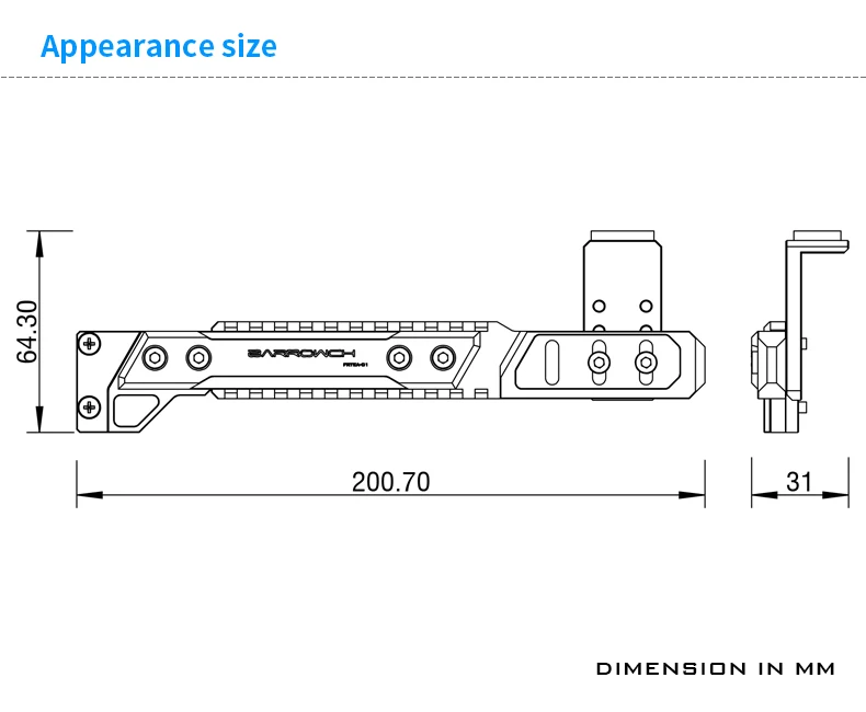 

BarrowCH water cooler PC independent graphics card companion bracket telescopic adjustable aluminum alloy support FRTEA-01